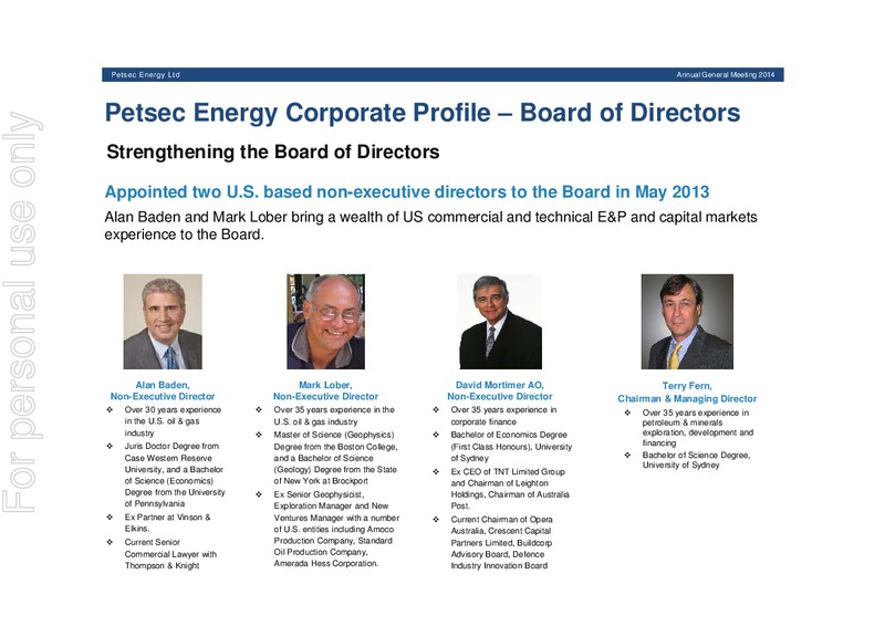 2014 AGM Presentation – Petsec Energy Ltd. – slide 7