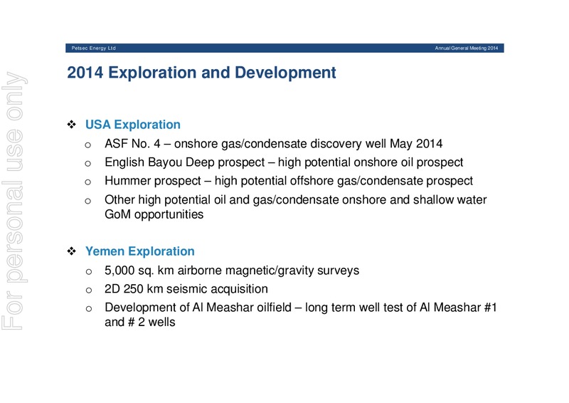 AGM Presentation – Petsec Energy Ltd. – slide 40