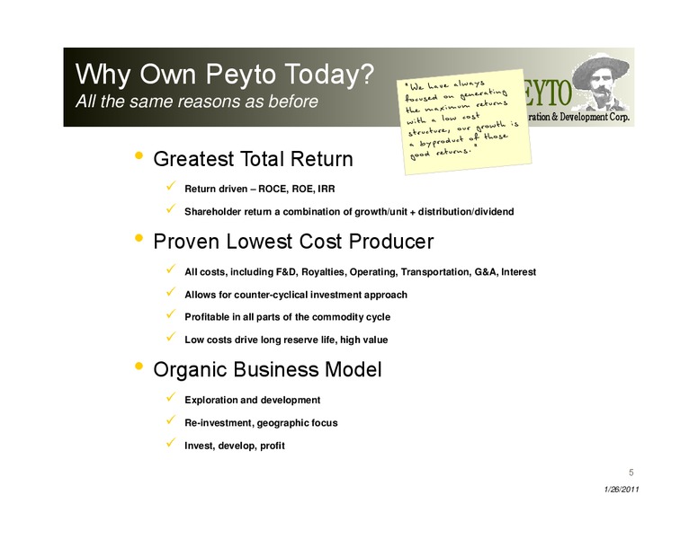 Investor Presentation – Peyto Exploration & Development Corp – slide 5