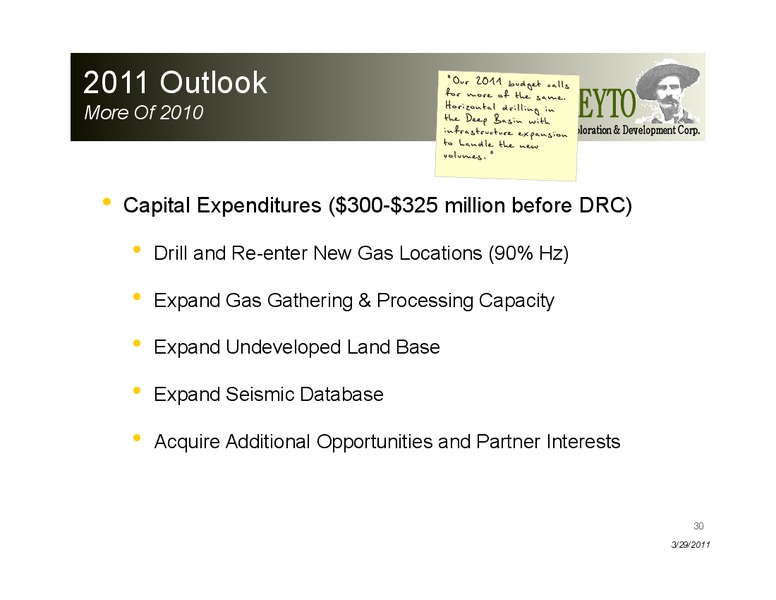 CIBC 2011 Energy and Infrastructure Conference – Peyto Exploration & Development Corp – slide 30