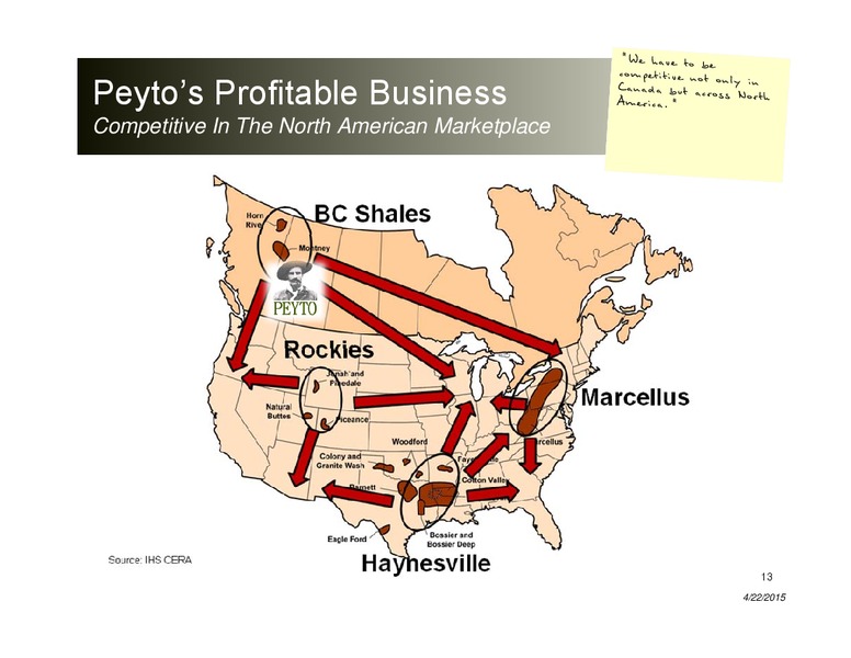 APRIL 2015 INVESTOR PRESENTATION – Peyto Exploration & Development Corp – slide 12