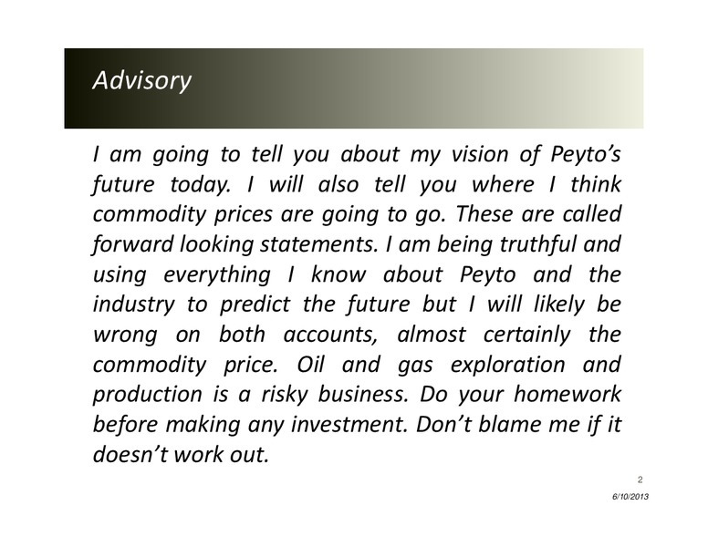 Annual General Meeting – Peyto Exploration & Development Corp – slide 2