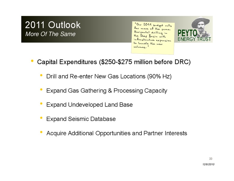 Investor Presentation – Peyto Exploration & Development Corp – slide 33