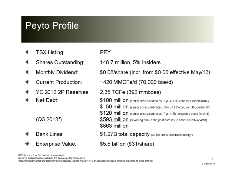 first energy growth conference – Peyto Exploration & Development Corp – slide 2