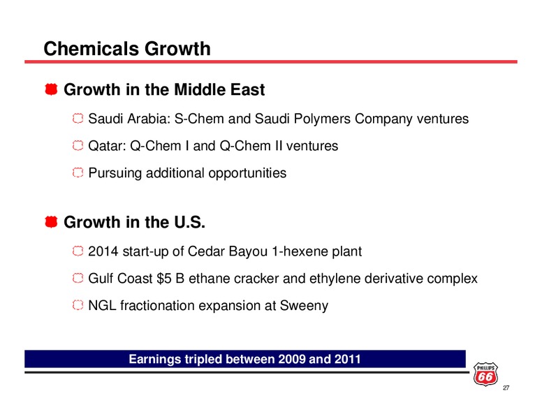 INVESTOR UPDATE – Phillips 66 – slide 26