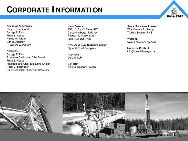 Investor Update – Pine Cliff Energy Ltd. – slide 17