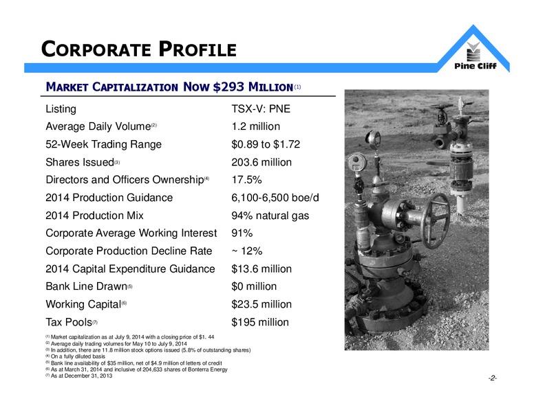 INVESTOR UPDATE – Pine Cliff Energy Ltd. – slide 2