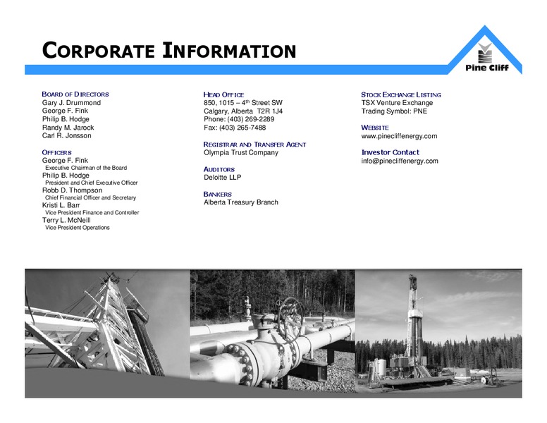 INVESTOR UPDATE – Pine Cliff Energy Ltd. – slide 22