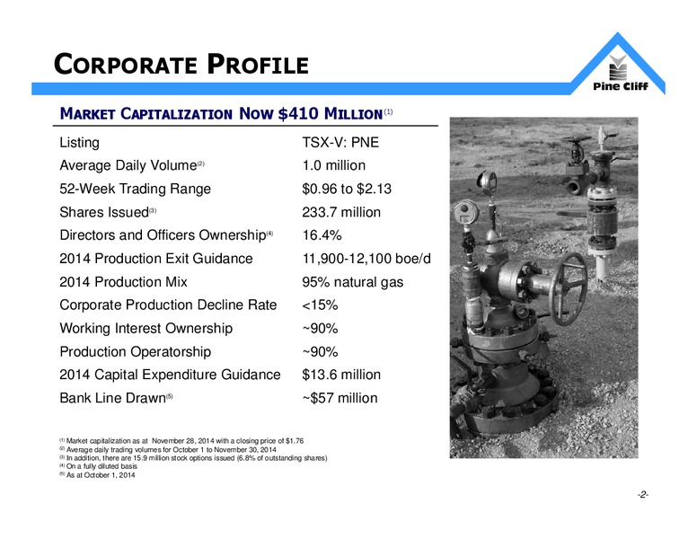 Investor Update – Pine Cliff Energy Ltd. – slide 2
