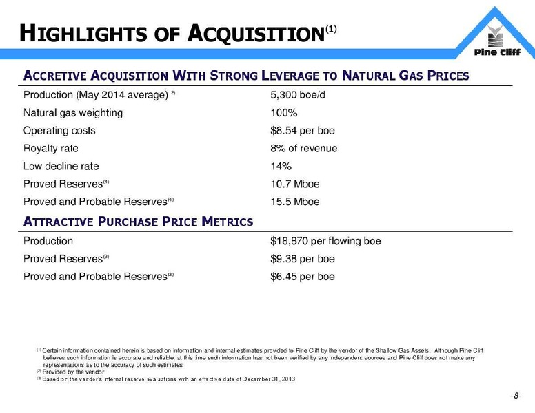DECEMBER 2014 INVESTOR UPDATE – Pine Cliff Energy Ltd. – slide 9