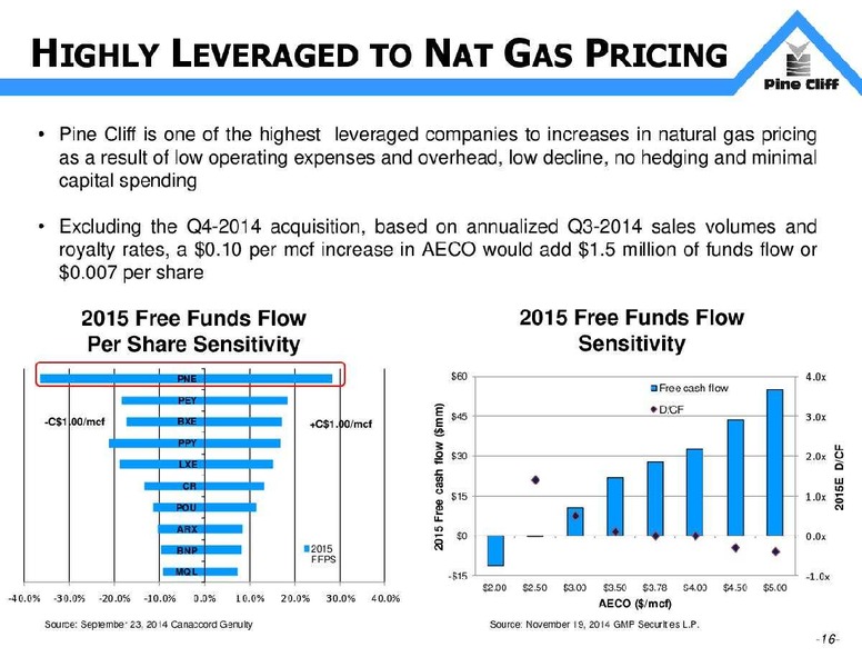 DECEMBER 2014 INVESTOR UPDATE – Pine Cliff Energy Ltd. – slide 17