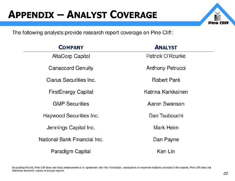 DECEMBER 2014 INVESTOR UPDATE – Pine Cliff Energy Ltd. – slide 23