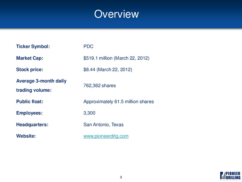 HOWARD WEIL 40TH ANNUAL ENERGY CONFERENCE – Pioneer Energy Services Corp. – slide 2