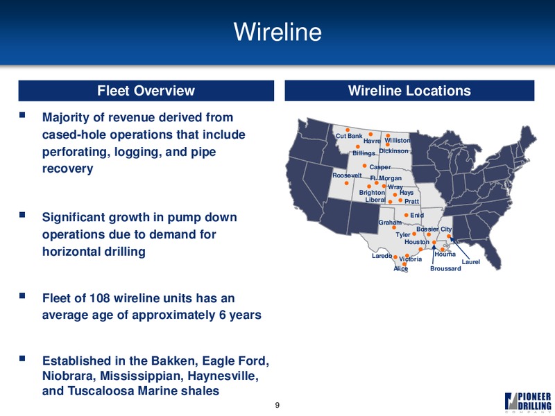 GLOBAL HUNTER SECURITIES 1X1 CHICAGO NAM LAND DRILLER CONFERENCE – Pioneer Energy Services Corp. – slide 8