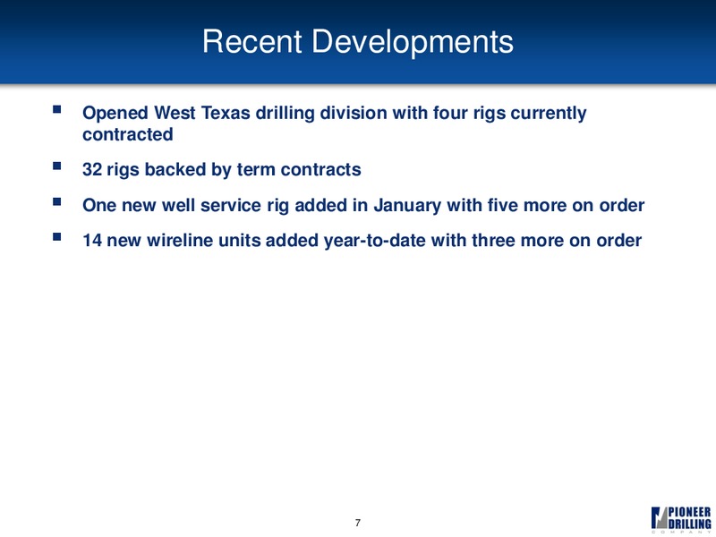 GLOBAL HUNTER SECURITIES – Pioneer Energy Services Corp. – slide 6