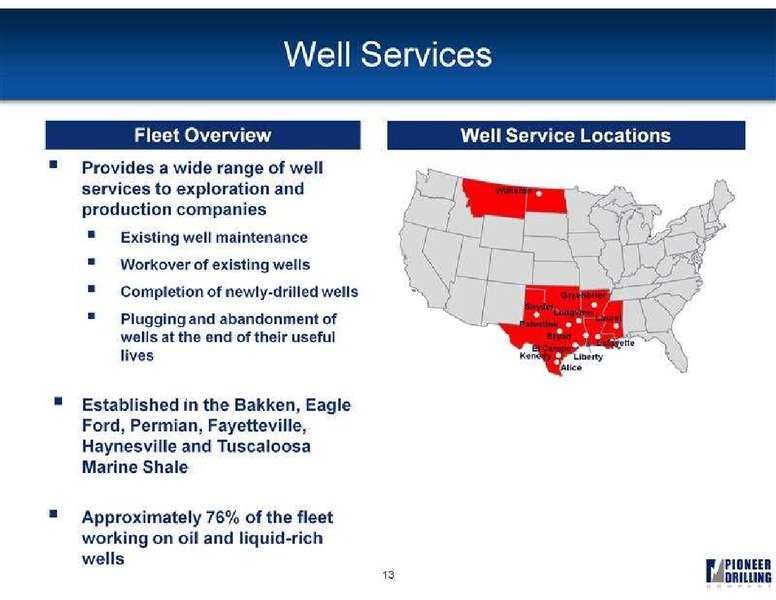 GLOBAL HUNTER SECURITIES 100 ENERGY CONFERENCE – Pioneer Energy Services Corp. – slide 8