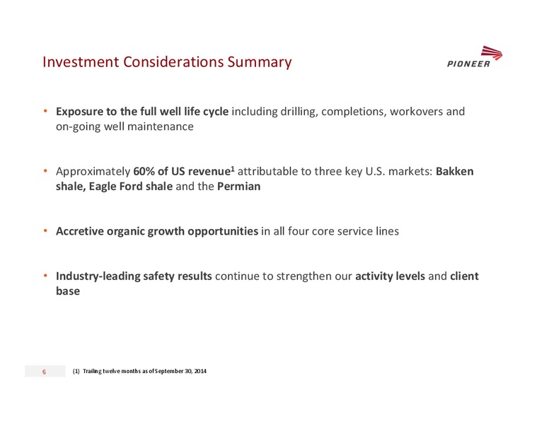 STEPHENS 2014 FALL CONFERENCE – Pioneer Energy Services Corp. – slide 5
