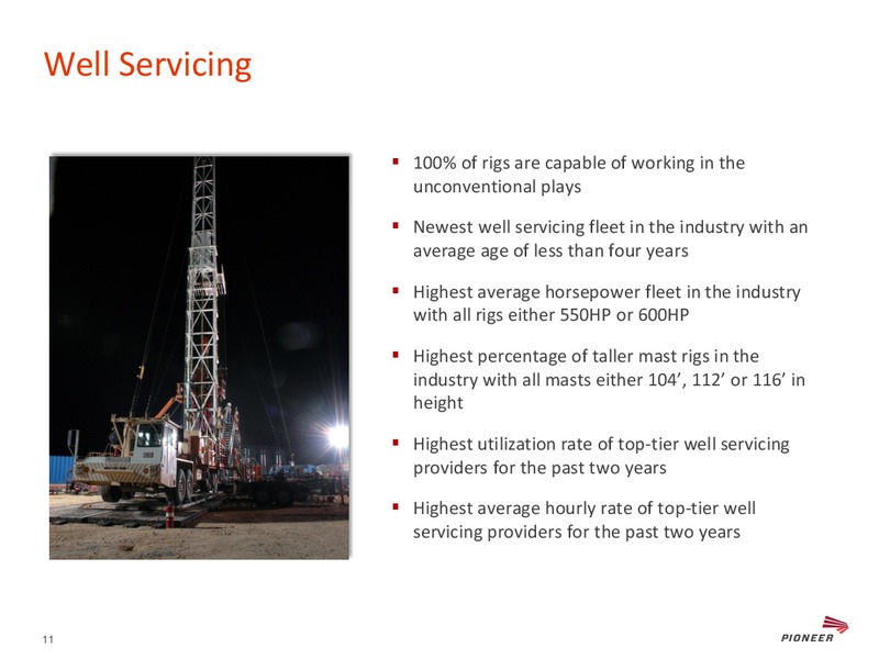 CAPITAL ONE SOUTHCOAST 7TH ANNUAL ENERGY CONFERENCE – Pioneer Energy Services Corp. – slide 10