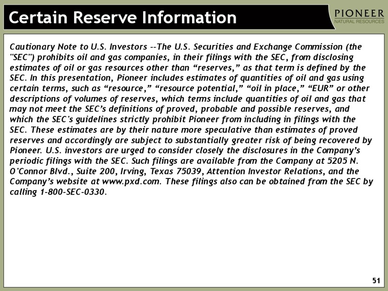 Credit Suisse Best of Breed Symposium – Pioneer Natural Resources Co. – slide 50