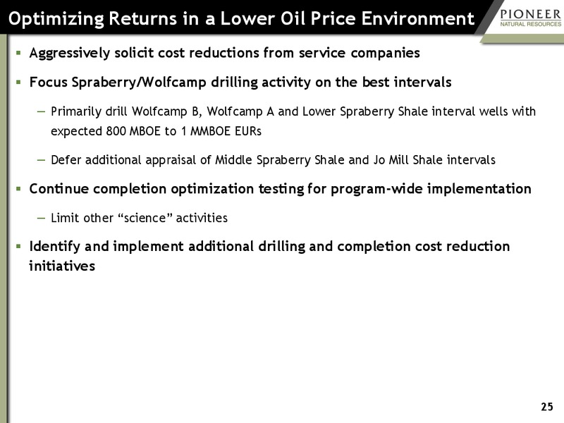 Third Quarter 2014 Earnings – Pioneer Natural Resources Co. – slide 24