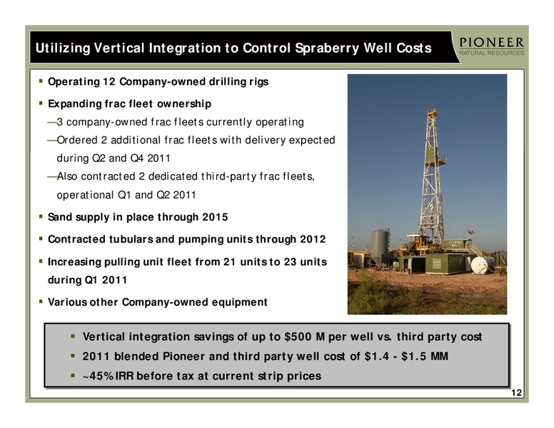 RAYMOND JAMES INVESTORS CONFERENCE – Pioneer Natural Resources Co. – slide 11