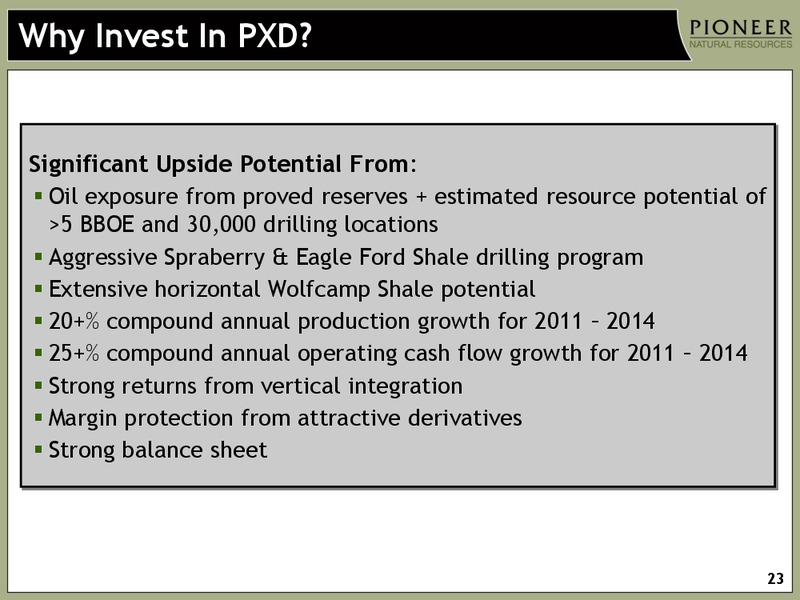 HOWARD WEIL ENERGY CONFERENCE – Pioneer Natural Resources Co. – slide 22