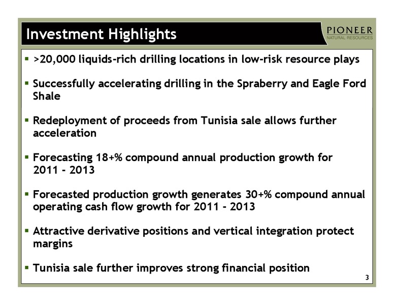 HOWARD WEIL ENERGY CONFERENCE – Pioneer Natural Resources Co. – slide 2