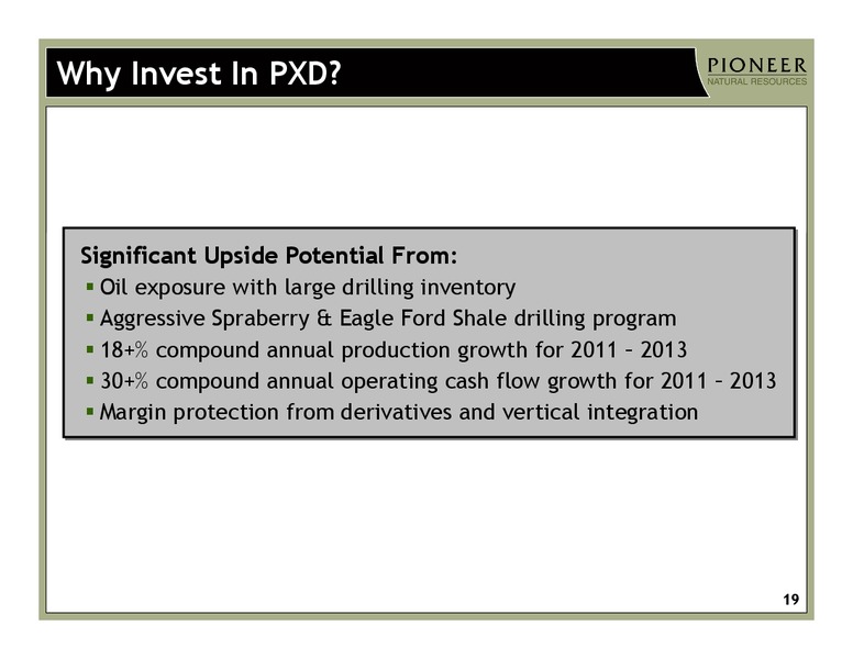 HOWARD WEIL ENERGY CONFERENCE – Pioneer Natural Resources Co. – slide 18