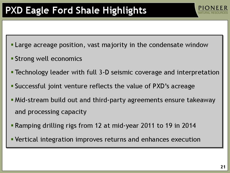 HART ENERGYS DUG CONFERENCE – Pioneer Natural Resources Co. – slide 20