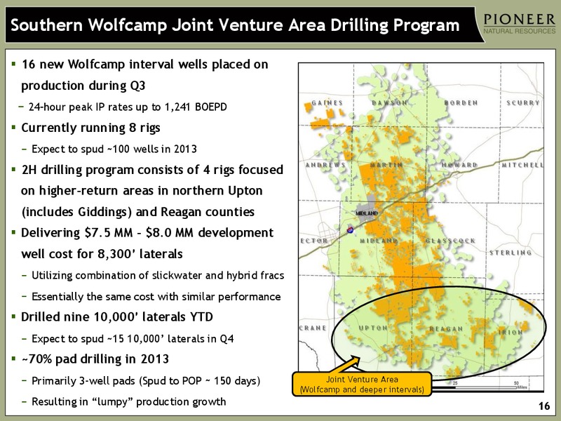 Q3 2013 EARNINGS CALL – Pioneer Natural Resources Co. – slide 15