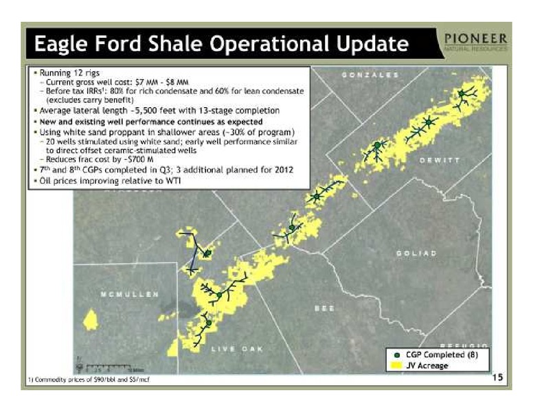 BANK OF AMERICA MERRILL LYNCH 2011 GLOBAL ENERGY CONFERENCE – Pioneer Natural Resources Co. – slide 15