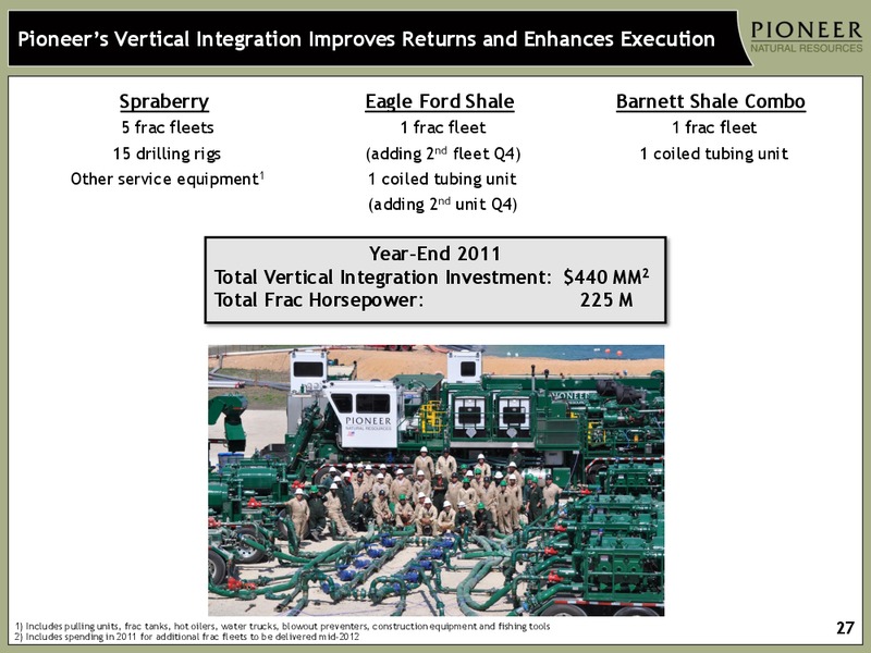 INVESTOR PRESENTATION – Pioneer Natural Resources Co. – slide 26