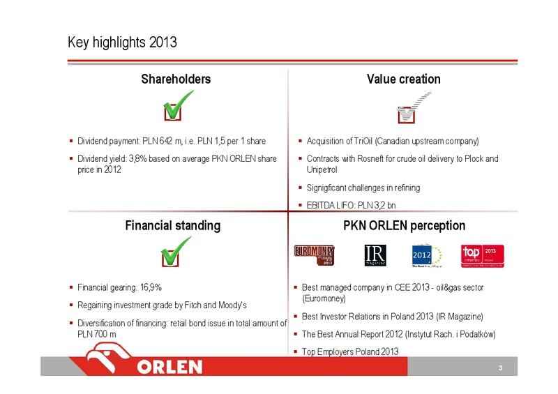 Q4 2013 – PKN Orlen SA – slide 3