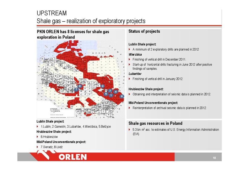 INVESTOR PRESENTATION – PKN Orlen SA – slide 18