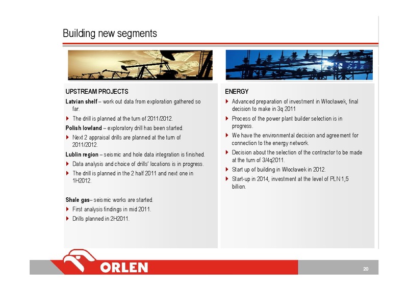 SA Q4 2010 EARNINGS CALL – PKN Orlen SA – slide 20