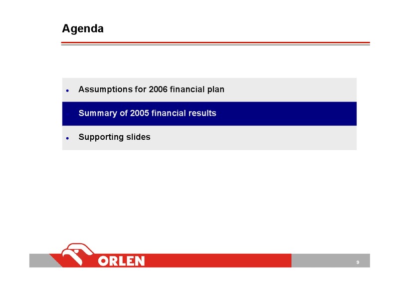 INVESTOR PRESENTATION – PKN Orlen SA – slide 9