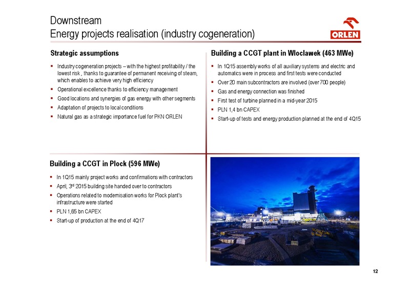 INVESTOR PRESENTATION – PKN Orlen SA – slide 12