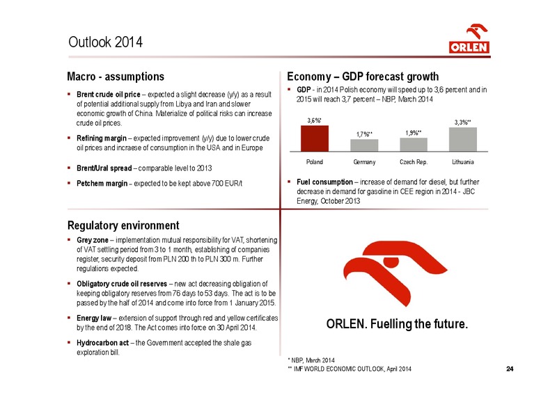 Q1 2014 – PKN Orlen SA – slide 24