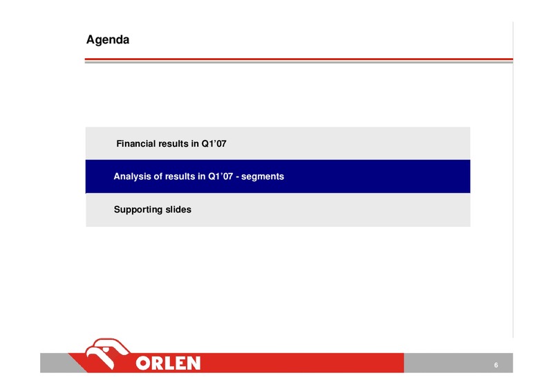 CONSOLIDATED FINANCIAL RESULTS – PKN Orlen SA – slide 6