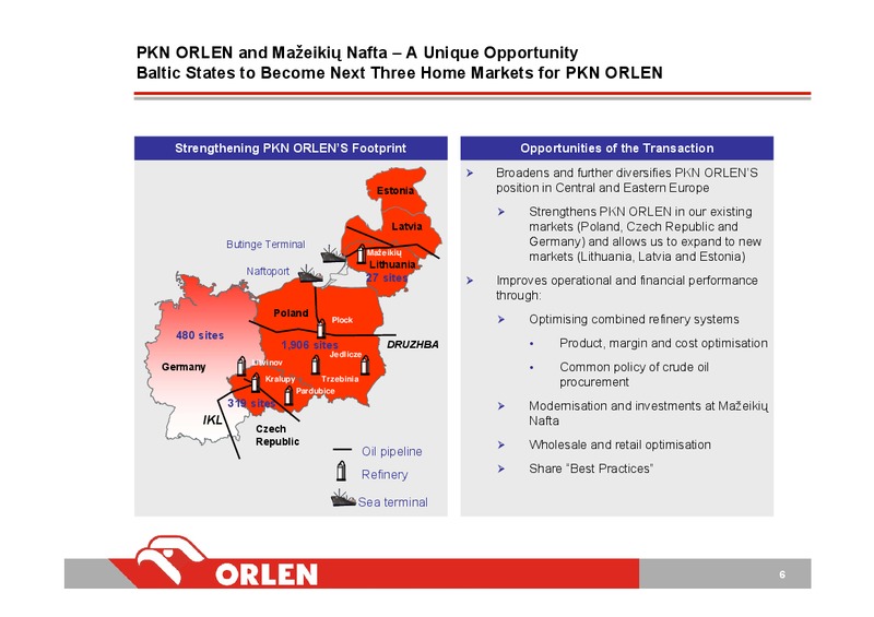 INVESTOR PRESENTATION – PKN Orlen SA – slide 6