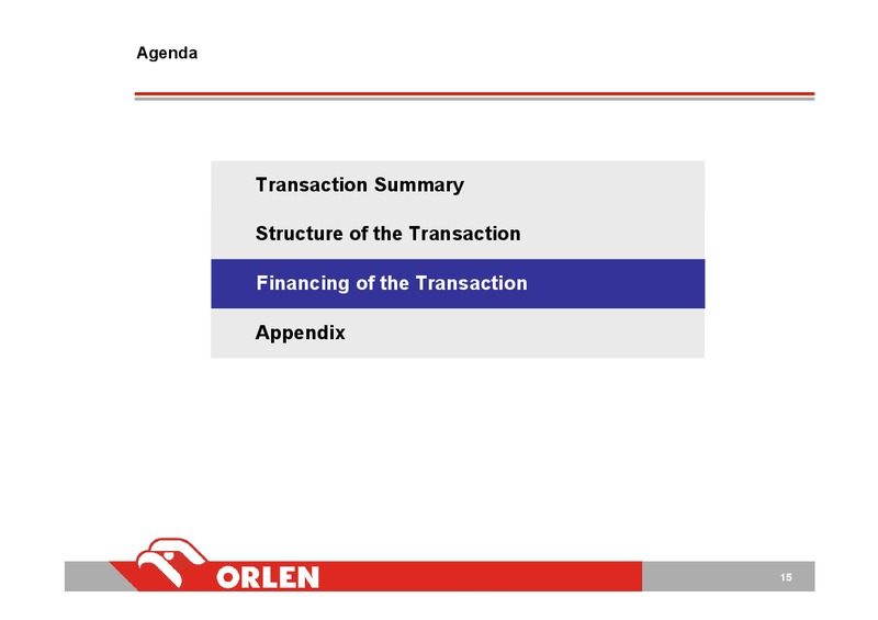 INVESTOR PRESENTATION – PKN Orlen SA – slide 15