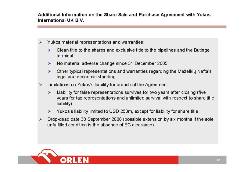 INVESTOR PRESENTATION – PKN Orlen SA – slide 22
