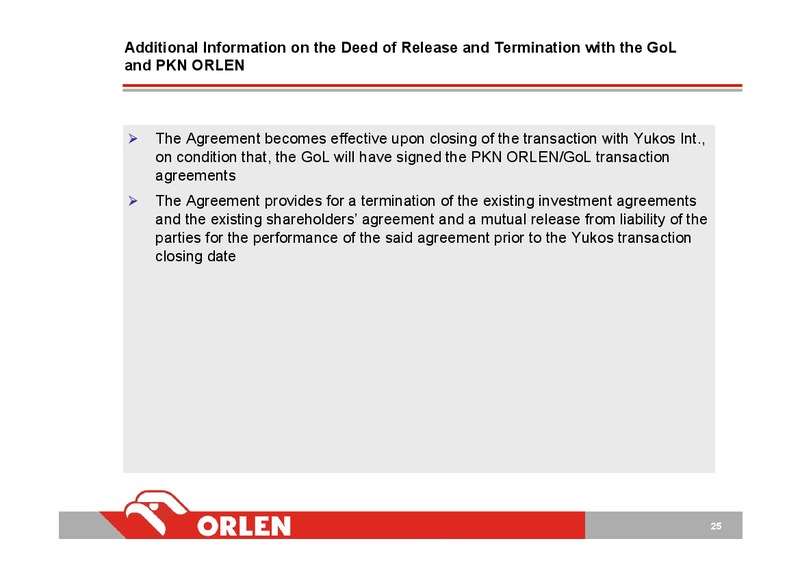 INVESTOR PRESENTATION – PKN Orlen SA – slide 24