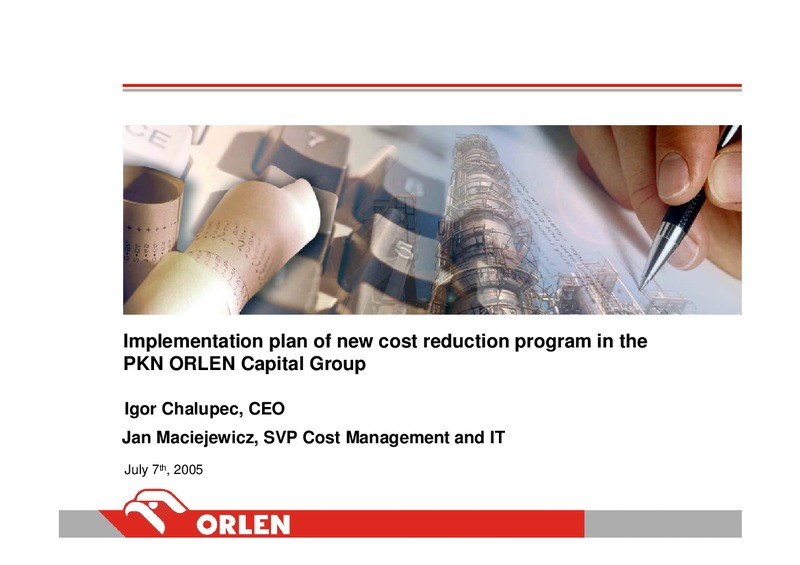 INVESTOR PRESENTATION – PKN Orlen SA – slide 1