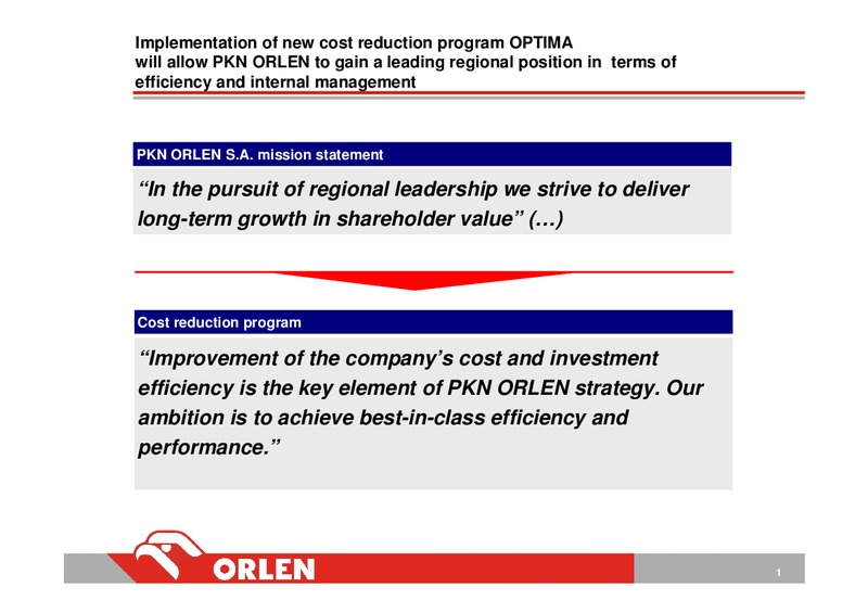 INVESTOR PRESENTATION – PKN Orlen SA – slide 2