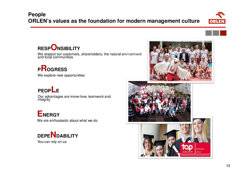 STRATEGY 2014 2017 – PKN Orlen SA – slide 13