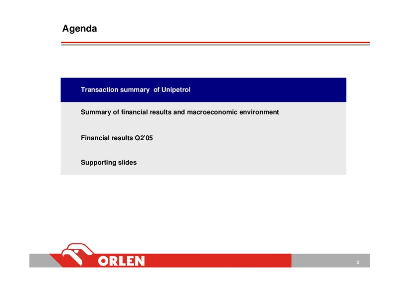 INVESTOR PRESENTATION – PKN Orlen SA – slide 2