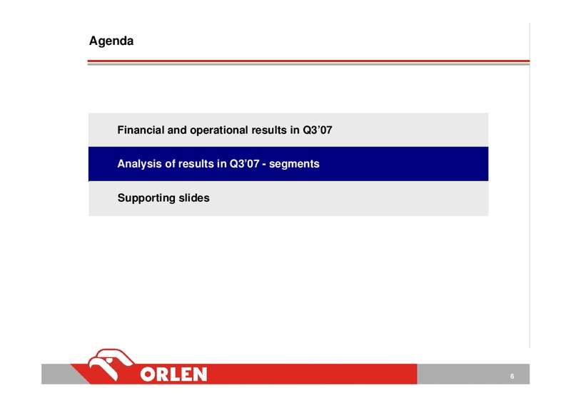 CONSOLIDATED FINANCIAL RESULTS – PKN Orlen SA – slide 6