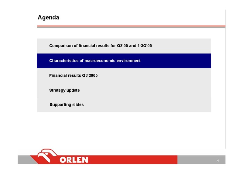 Q3 2005 – PKN Orlen SA – slide 4