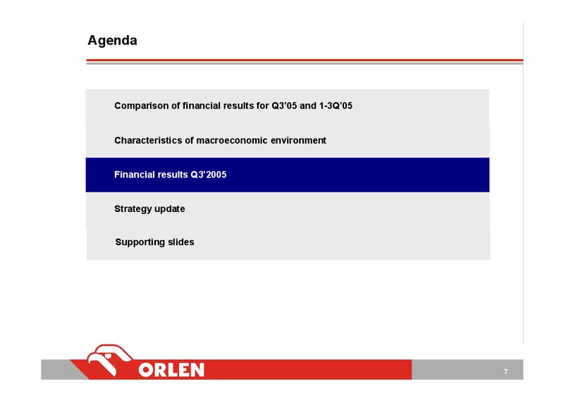 Q3 2005 – PKN Orlen SA – slide 7